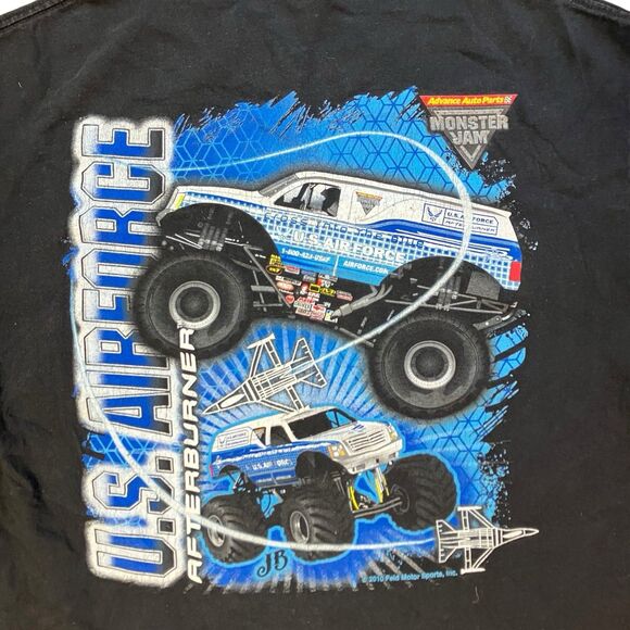 Vintage U.S. Air Force Afterburner Monster Jam T Shirt Mens Large Black Military - Picture 1 of 10